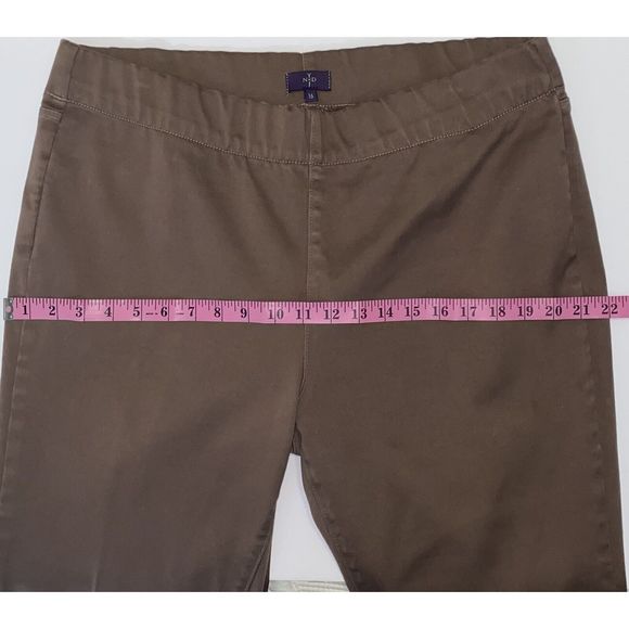 NYDJ Pull On Jegging Jeans Elastic Tan Brown Skinny Stretch Neutral High Rise 16 - Picture 7 of 14